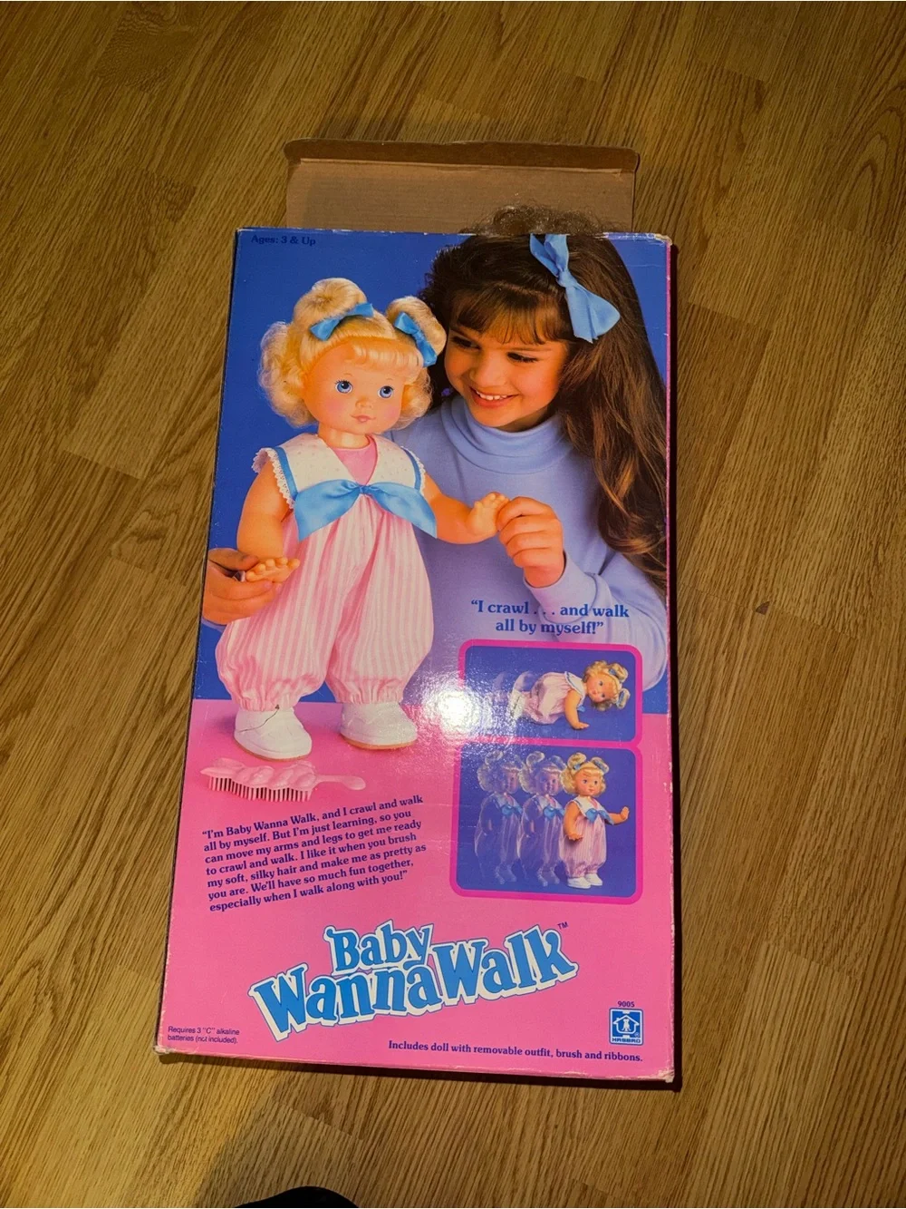 Vintage 1991 Hasbro Baby Wanna Walk baby doll